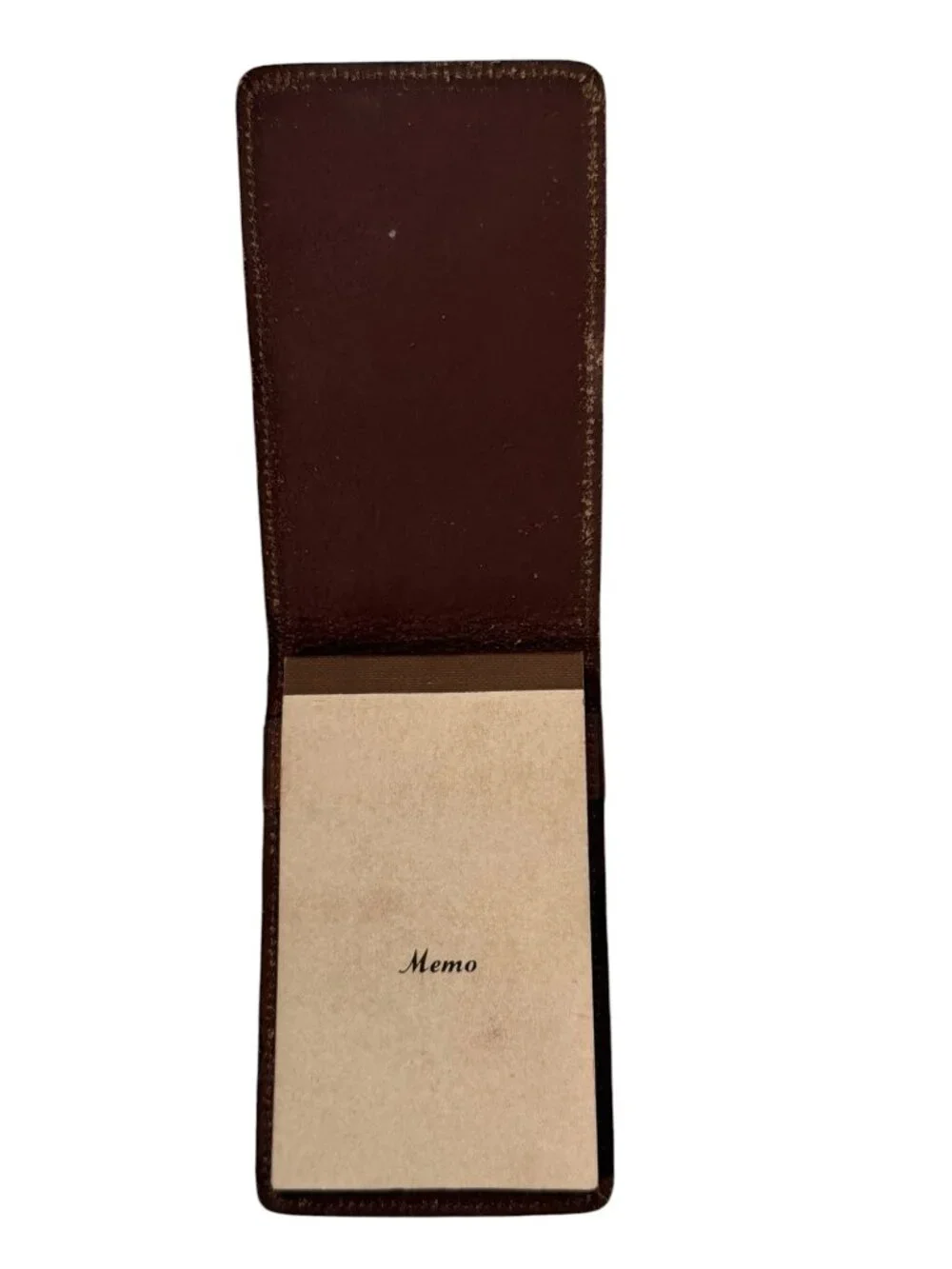 Vintage Brown Leather Memo Pad Holder Pocket Notepad No. 558-36 Unused